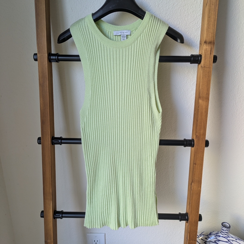 Topshop Women's Ribbed Tank Top - Size 4-6